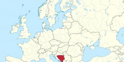 بوسنی در یک نقشه اروپا