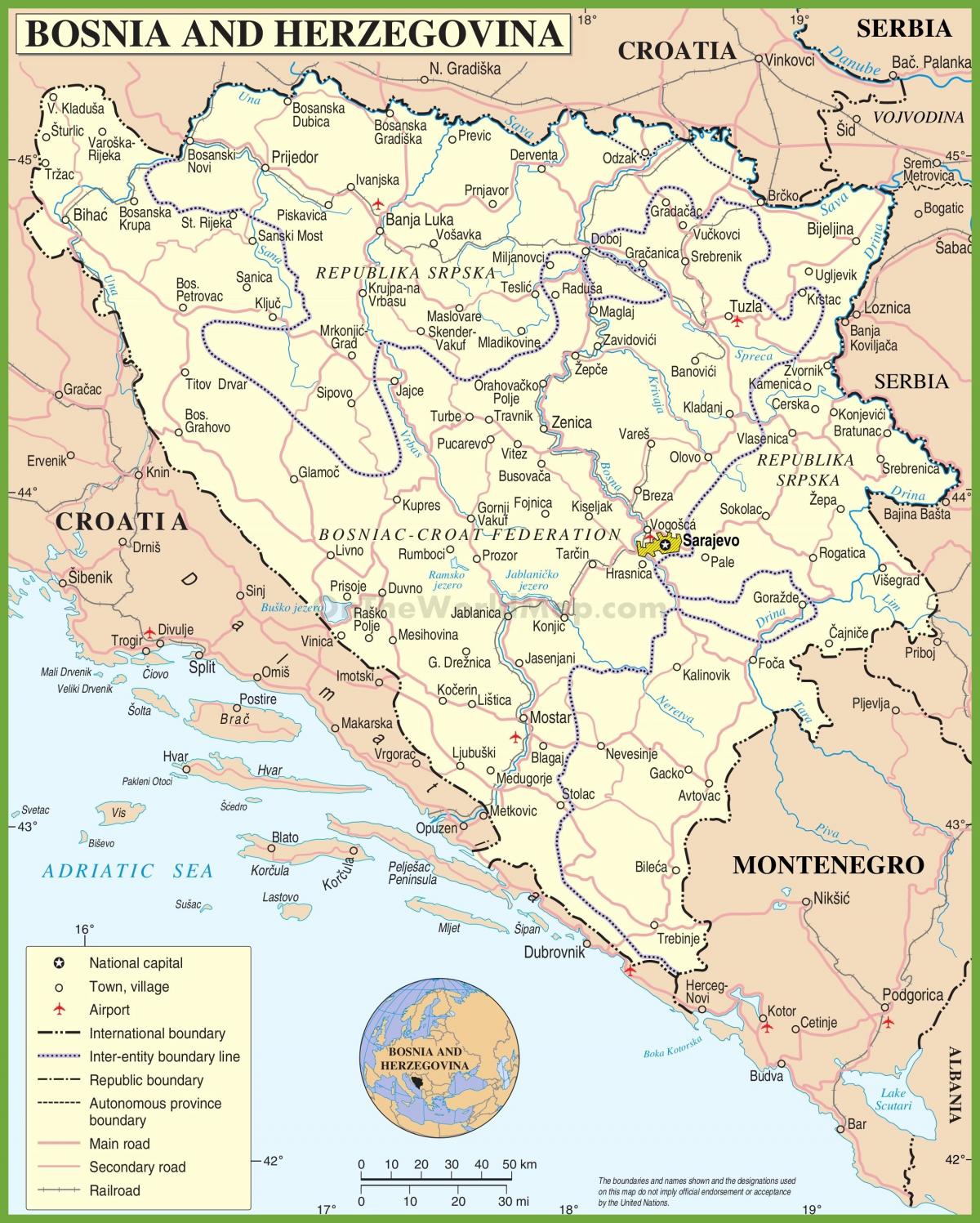 نقشه جاده بوسنی