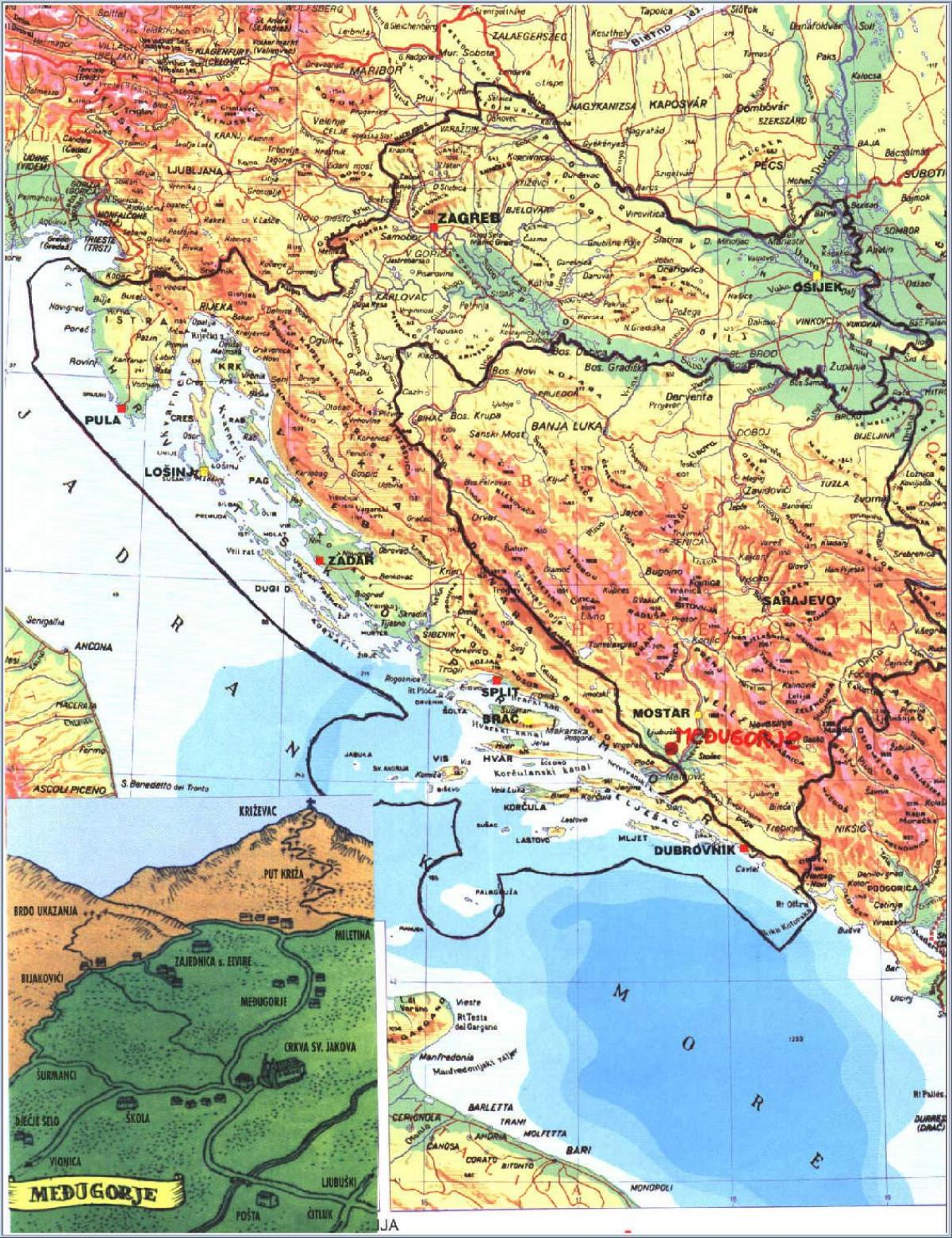 نقشه از medjugorje بوسنی و هرزگوین