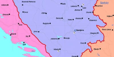 بوسنی و هرزگوین نقشه سیاسی