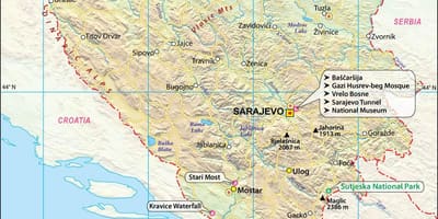 نقشه از کشور بوسنی